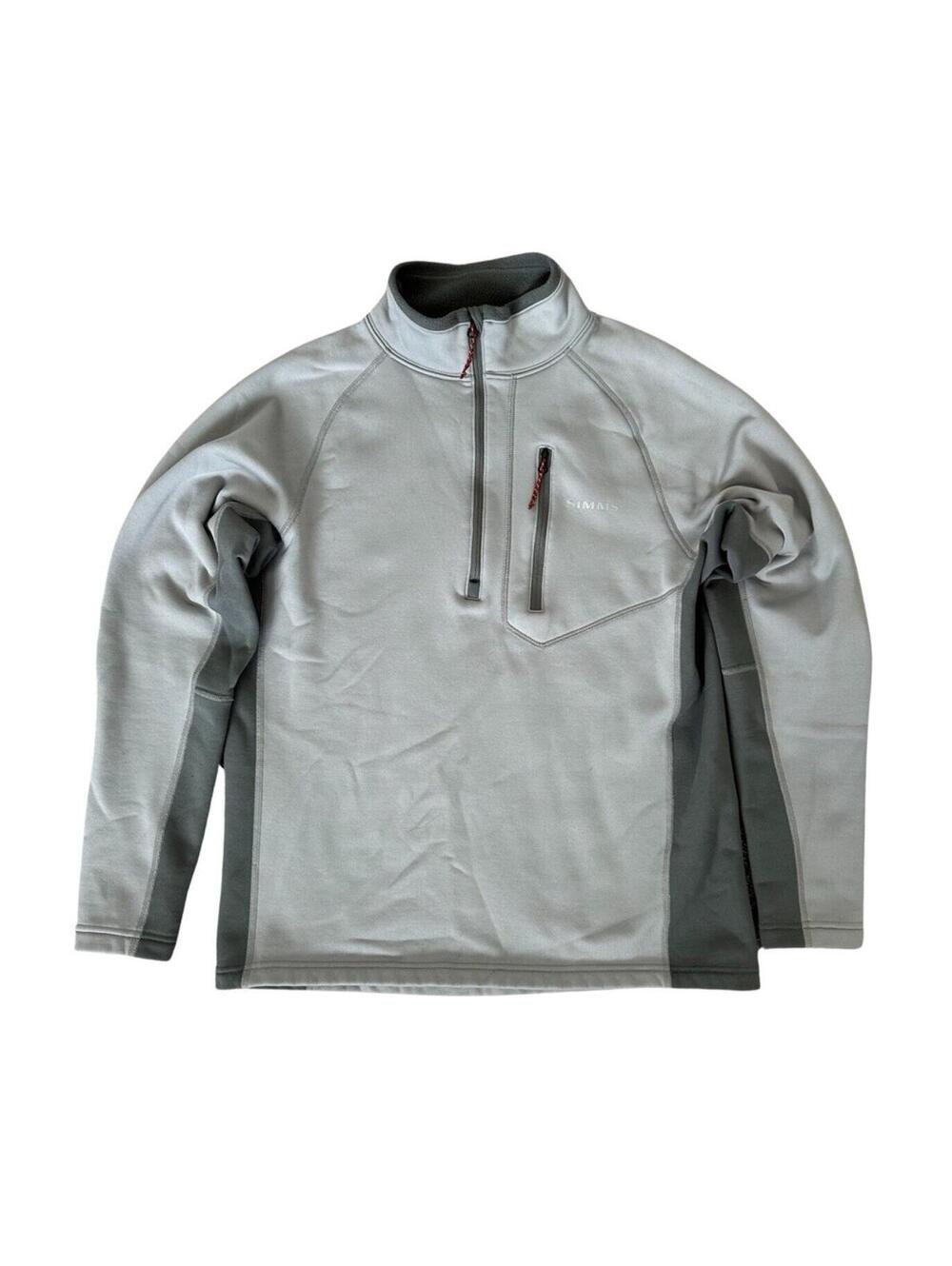 Simms Fishing Men’s 1/2 Zip Pullover Jacket Size Medium Gray Soft